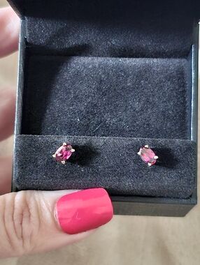 14kt Wg Rhodalite Studs